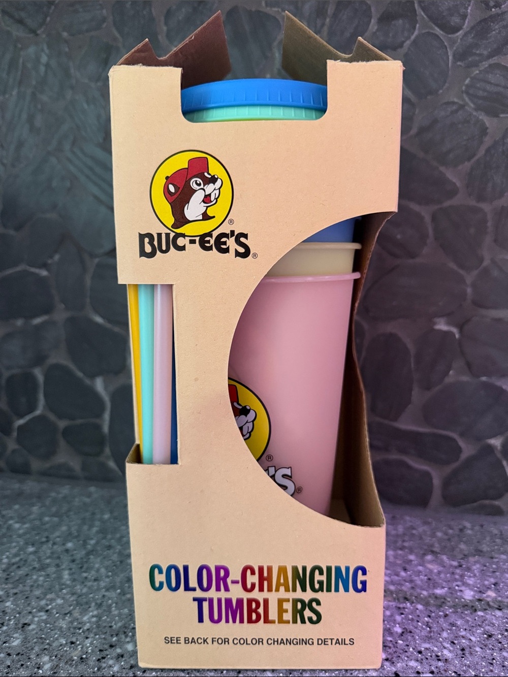 BUC-EE’s Color-Changing Tumbler set of 5 with Lids and Straws!!